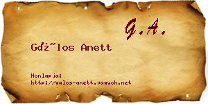 Gálos Anett névjegykártya