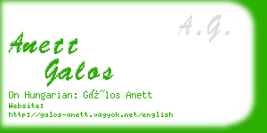 anett galos business card